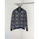 ディオール FW26 スキー カプセル カナージュ スノーフレーク ジャカード クルーネック ニット セーター ネイビー メンズ レディース