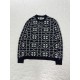 ディオール FW26 スキー カプセル カナージュ スノーフレーク ジャカード クルーネック ニット セーター ネイビー メンズ レディース
