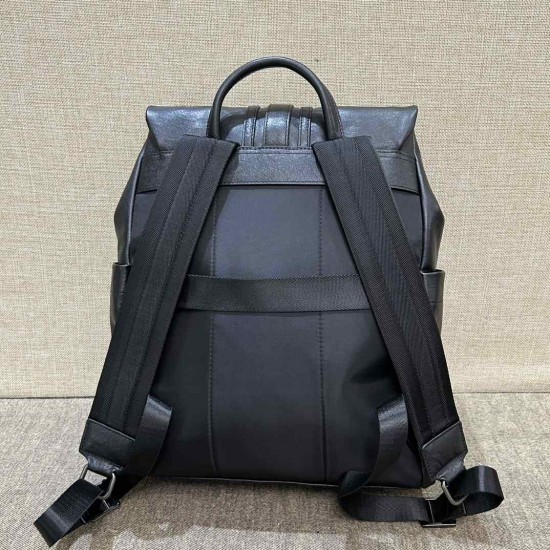 エルメス メンズ 馬車ロゴエンボス 本革 フラップ ダブルバックル バックパック リュックサック ブラック 男女兼用