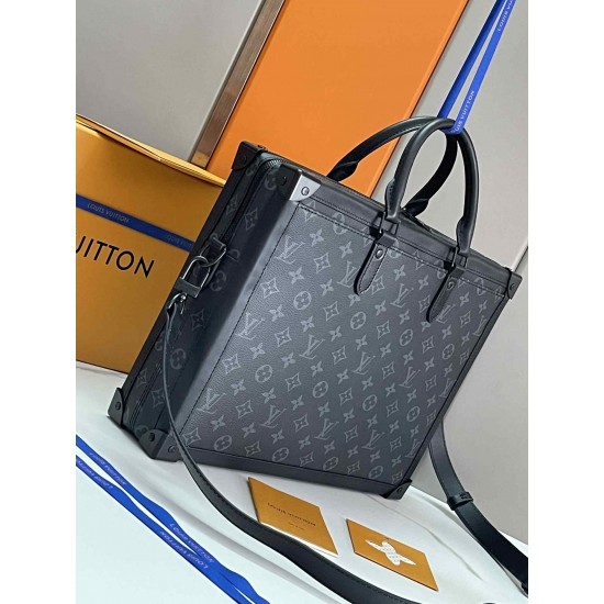ルイ・ヴィトン メンズ ソフトトランク・ブリーフケース モノグラム・エクリプス 本革 2WAY ビジネスバッグ M44952 男女兼用