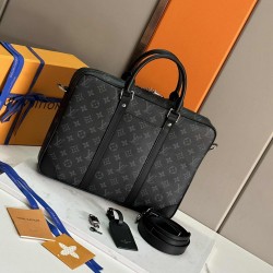 ルイ・ヴィトン メンズ ポルト ドキュマン・ヴォワヤージュ PM モノグラム・エクリプス 本革 2WAY ブリーフケース ビジネスバッグ M46457 男女兼用