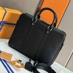 ルイ・ヴィトン メンズ ポルト ドキュマン・ヴォワヤージュ PM タイガ・レザー 本革 2WAY ブリーフケース ビジネスバッグ M30925 男女兼用