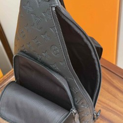 ルイ・ヴィトン メンズ デュオ・スリングバッグ モノグラム・シャドウ 本革 ワンショルダー ボディバッグ M26730 男女兼用