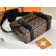 ルイ・ヴィトン メンズ LV トレイル・メッセンジャー モノグラム・マカサー 本革 フラップ 2WAY ショルダーバッグ M46972 男女兼用