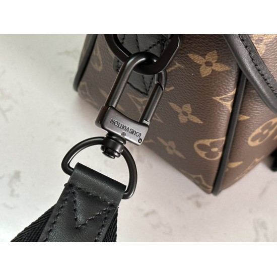 ルイ・ヴィトン メンズ LV トレイル・メッセンジャー モノグラム・マカサー 本革 フラップ 2WAY ショルダーバッグ M46972 男女兼用