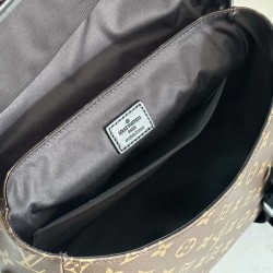 ルイ・ヴィトン メンズ LV トレイル・メッセンジャー モノグラム・マカサー 本革 フラップ 2WAY ショルダーバッグ M46972 男女兼用