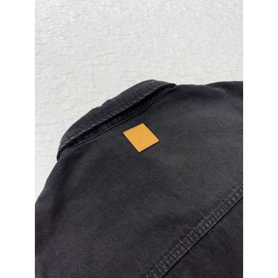 ルイ・ヴィトン SS26 ロゴ刺繍 ブラックウォッシュ デニムシャツ ターンカラー プレフォール メンズ レディース