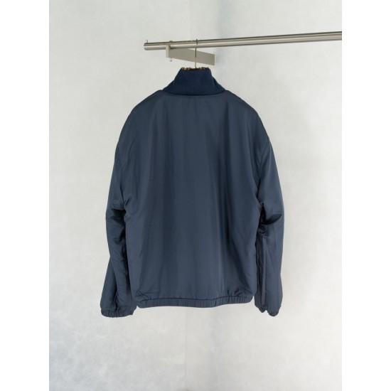 ルイ・ヴィトン SS26 Monogram リバーシブル フリースジャケット ボアブルゾン ブラウン×ネイビー メンズ レディース