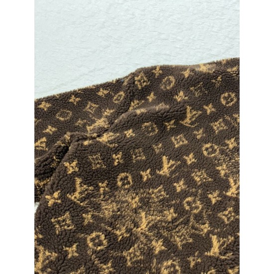 ルイ・ヴィトン SS26 Monogram リバーシブル フリースジャケット ボアブルゾン ブラウン×ネイビー メンズ レディース
