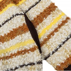 ルイ・ヴィトン 26FW レザーパッチ ボーダー ブークレニット ジップアップフーディ 黄棕 连帽拉链开衫 メンズ レディース