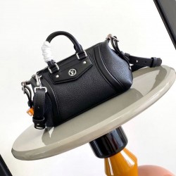 ルイヴィトン レディース グレインラムレザー スムースカーフ ナノ LV ライダー LV サークル 2WAY ミニバッグ オールブラック シルバー金具 M14623
