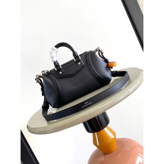 ルイヴィトン レディース グレインラムレザー スムースカーフ ナノ LV ライダー LV サークル 2WAY ミニバッグ オールブラック シルバー金具 M14623