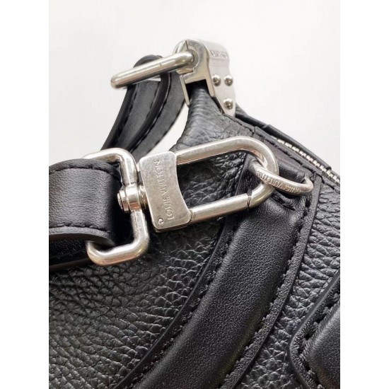 ルイヴィトン レディース グレインラムレザー スムースカーフ ナノ LV ライダー LV サークル 2WAY ミニバッグ オールブラック シルバー金具 M14623