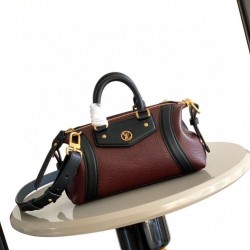 ルイヴィトン レディース グレインラムレザー スムースカーフ ナノ LV ライダー LV サークル 2WAY ミニバッグ バーガンディ M14623