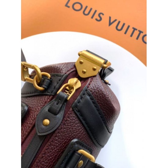ルイヴィトン レディース グレインラムレザー スムースカーフ ナノ LV ライダー LV サークル 2WAY ミニバッグ バーガンディ M14623