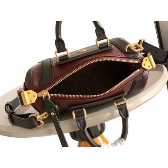 ルイヴィトン レディース グレインラムレザー スムースカーフ ナノ LV ライダー LV サークル 2WAY ミニバッグ バーガンディ M14623