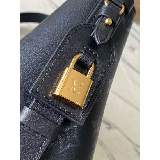 ルイヴィトン レディース モノグラム インク オール イン BB パドロック ネームタグ付き 2WAY バケットバッグ ハンドバッグ ブラック M3A156