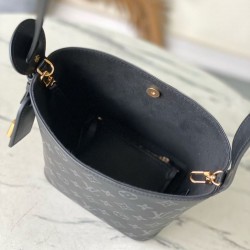 ルイヴィトン レディース モノグラム インク オール イン BB パドロック ネームタグ付き 2WAY バケットバッグ ハンドバッグ ブラック M3A156