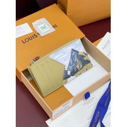 ルイヴィトン メンズ タイガ レザー モノグラム 山岳風景プリント コイン カード ホルダー フラグメントケース 小銭入れ グリーン M29708