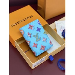 ルイヴィトン オーガナイザー・ドゥ ポッシュ カードケース モノグラム ドーナツ ライトブルー M28282
