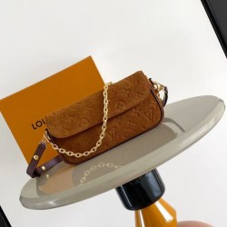 ルイヴィトン レディース スエード モノグラム ウォレット オン チェーン アイビー WOC チェーン 2WAY ショルダーバッグ キャメル M82210