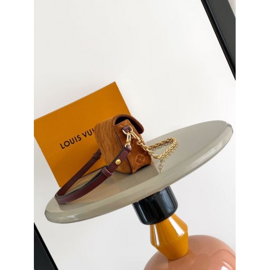 ルイヴィトン レディース スエード モノグラム ウォレット オン チェーン アイビー WOC チェーン 2WAY ショルダーバッグ キャメル M82210