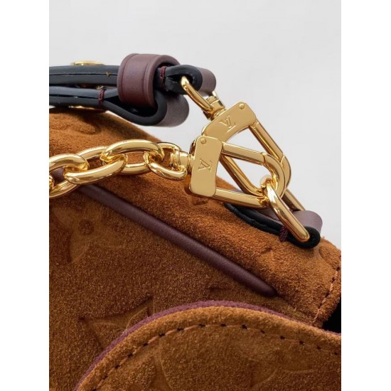 ルイヴィトン レディース スエード モノグラム ウォレット オン チェーン アイビー WOC チェーン 2WAY ショルダーバッグ キャメル M82210