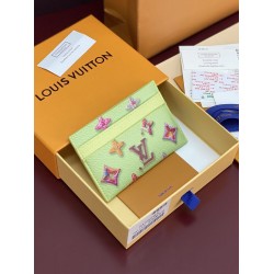 ルイヴィトン ポルト カルト・ダブル カードケース モノグラム ドーナツ グリーン M28284