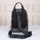 プラダ メンズ Re-Nylon サフィアーノレザー トライアングルロゴ スリング バックパック ボディバッグ グレー 2VZ116 男女兼用