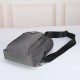 プラダ メンズ Re-Nylon サフィアーノレザー トライアングルロゴ スリング バックパック ボディバッグ グレー 2VZ116 男女兼用