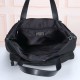 プラダ メンズ Re-Nylon サフィアーノレザー トライアングルロゴ 縦型 トートバッグ ビジネスバッグ ブラック 175代工 男女兼用