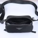 プラダ メンズ Re-Nylon サフィアーノレザー ミニポーチ付き トライアングルロゴ ショルダーバッグ カメラバッグ ブラック 175代工 男女兼用