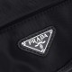 プラダ メンズ Re-Nylon サフィアーノレザー フラップ トライアングルロゴ ミニ メッセンジャーバッグ ショルダーバッグ ブラック 175代工 男女兼用