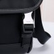 プラダ メンズ Re-Nylon サフィアーノレザー フラップ ダブルバックル トライアングルロゴ メッセンジャーバッグ ショルダーバッグ ブラック 175代工 男女兼用