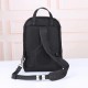 プラダ メンズ Re-Nylon サフィアーノレザー ダブルポケット トライアングルロゴ スリング バックパック ボディバッグ ブラック 175代工 男女兼用