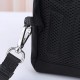 プラダ メンズ Re-Nylon サフィアーノレザー ダブルポケット トライアングルロゴ スリング バックパック ボディバッグ ブラック 175代工 男女兼用