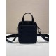 プラダ メンズ Re-Nylon サフィアーノレザー トライアングルロゴ 縦型 2WAY ミニショルダーバッグ スマホショルダー ブラック 2VH211 男女兼用