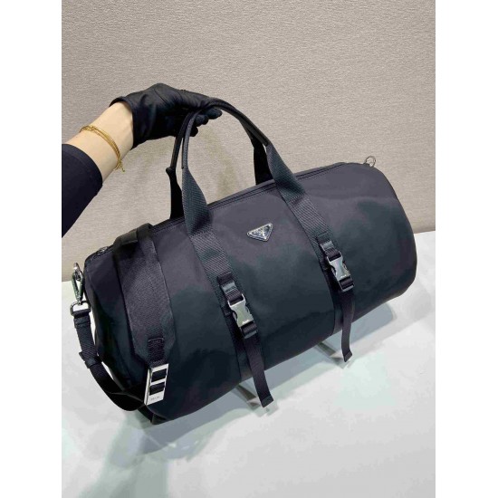 プラダ メンズ Re-Nylon トライアングルロゴ 2WAY ボストンバッグ ダッフルバッグ トラベルバッグ ブラック 2VC015 男女兼用