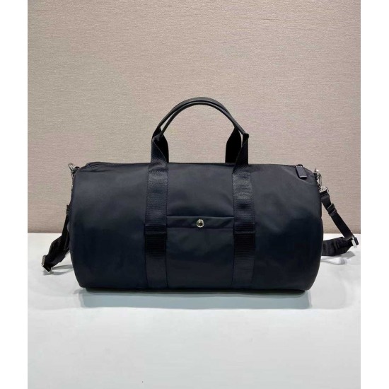 プラダ メンズ Re-Nylon トライアングルロゴ 2WAY ボストンバッグ ダッフルバッグ トラベルバッグ ブラック 2VC015 男女兼用