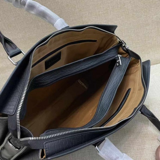 プラダ メンズ ウェーブ型押しレザー 本革 ダイヤルロック 2WAY ブリーフケース ビジネスバッグ 書類かばん ブラック 男女兼用