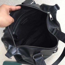 ヴェルサーチェ メンズ ラ メドゥーサ カーフレザー 本革 2WAY ボストンバッグ ダッフルバッグ トラベルバッグ ブラック 男女兼用