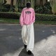AMIRI 2026秋冬新作 スノーウォッシュ カレッジロゴ クルーネックスウェットシャツ 粉色 男女兼用 メンズ レディース