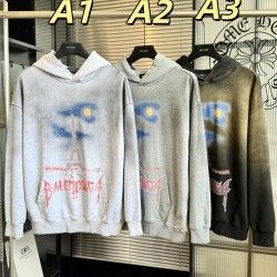バレンシアガ 26FW パリ エッフェル塔 ヴィンテージ ダメージ フーディ オーバーサイズ パーカー メンズ レディース