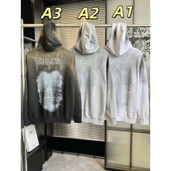 バレンシアガ 26FW パリ エッフェル塔 ヴィンテージ ダメージ フーディ オーバーサイズ パーカー メンズ レディース