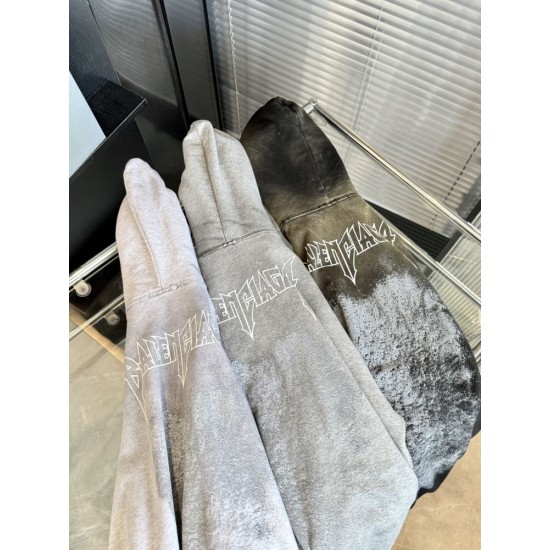 バレンシアガ 26FW パリ エッフェル塔 ヴィンテージ ダメージ フーディ オーバーサイズ パーカー メンズ レディース