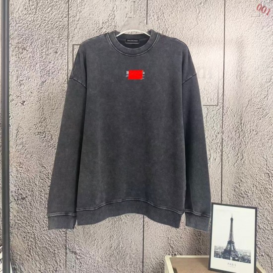 BALENCIAGA 2026秋冬新作 スノーウォッシュ テープディテール クルーネックスウェットシャツ 男女兼用 メンズ レディース