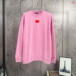 BALENCIAGA 2026秋冬新作 スノーウォッシュ テープディテール クルーネックスウェットシャツ 粉色 男女兼用 メンズ レディース