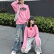BALENCIAGA 2026秋冬新作 スノーウォッシュ テープディテール クルーネックスウェットシャツ 粉色 男女兼用 メンズ レディース