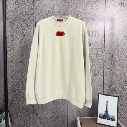 BALENCIAGA 2026秋冬新作 スノーウォッシュ テープディテール クルーネックスウェットシャツ 杏色 男女兼用 メンズ レディース