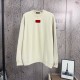 BALENCIAGA 2026秋冬新作 スノーウォッシュ テープディテール クルーネックスウェットシャツ 杏色 男女兼用 メンズ レディース
